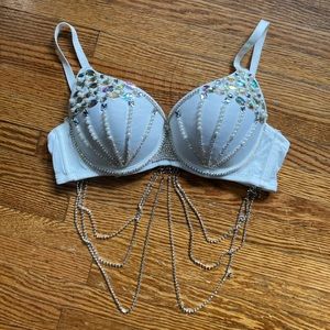 Windsor White Jeweled Bra. Mermaid Costume